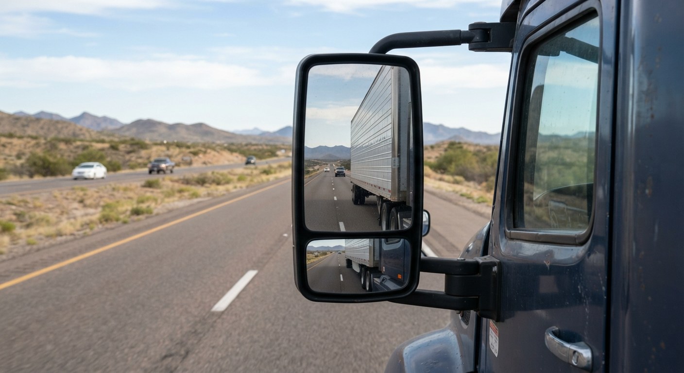 A driver completing an inspection