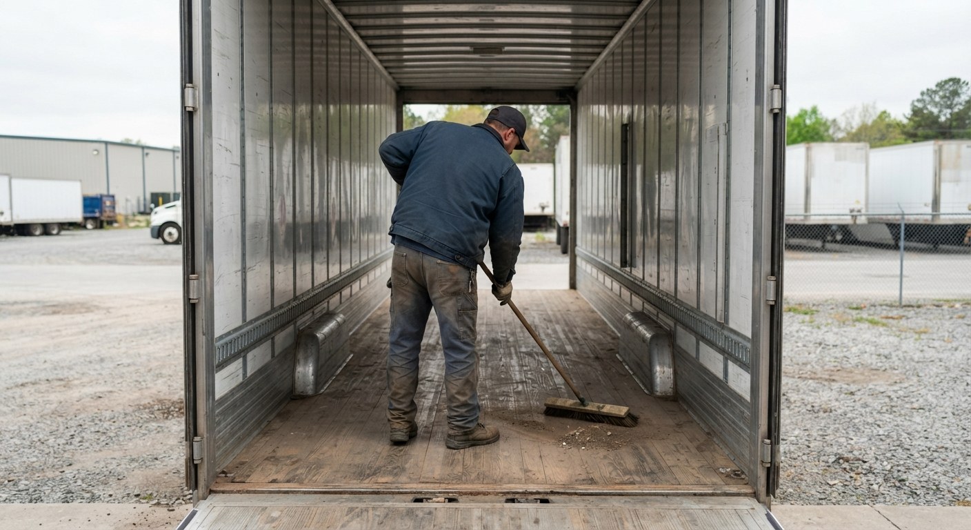 A tractor-trailer on the road