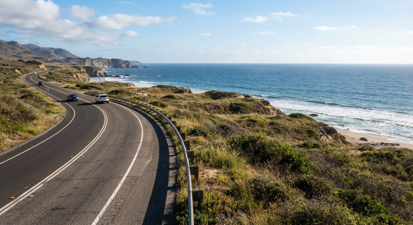 Highway through open country